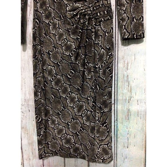 Calvin Klein Designer Side Ruched Dress Snakeskin Size Small ☃️❄️ - Picture 5 of 9